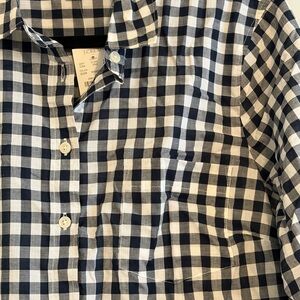 NWT J.Crew Navy Gingham Button Down